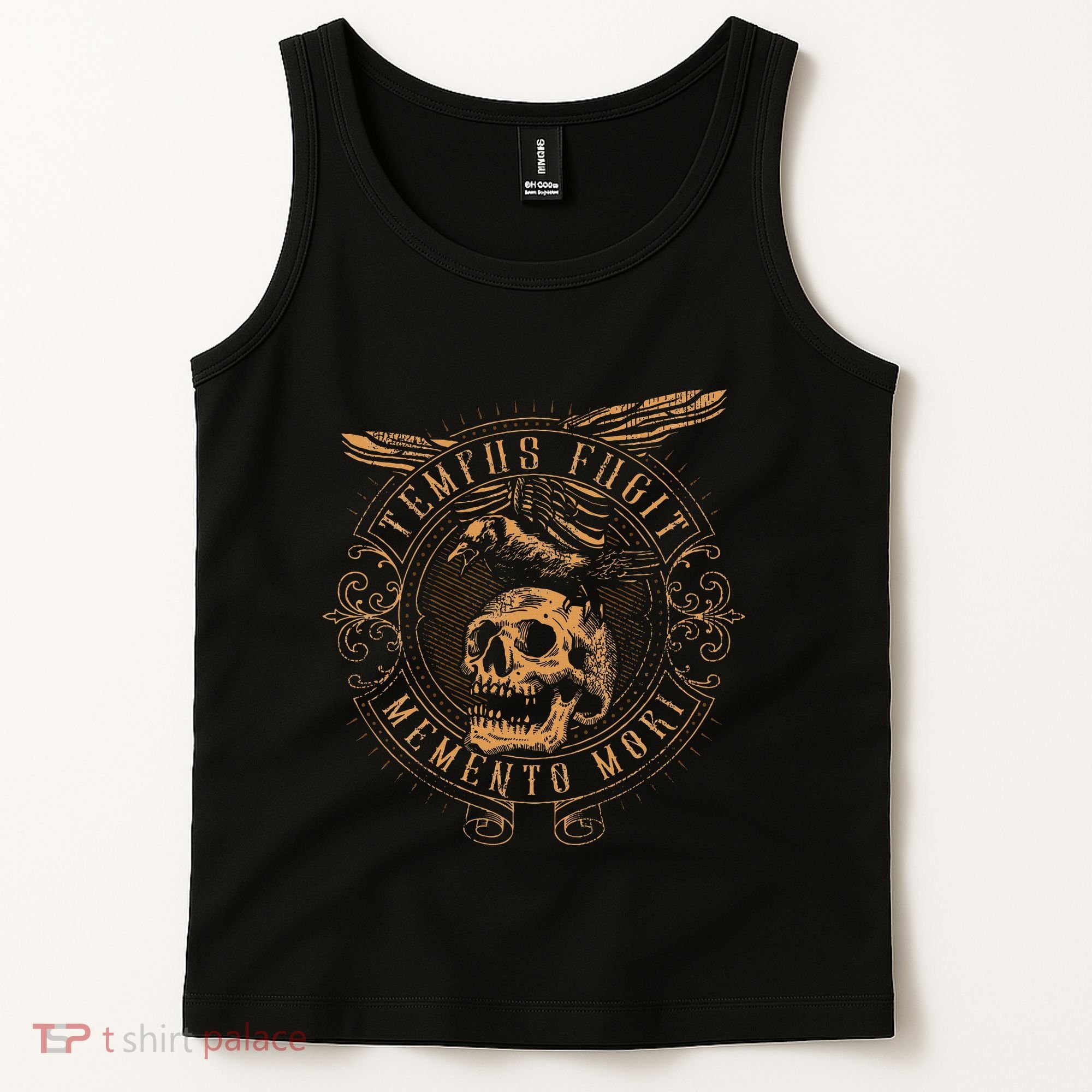 Tempus Fugit Memento Mori Latin Phrase Tank Top
