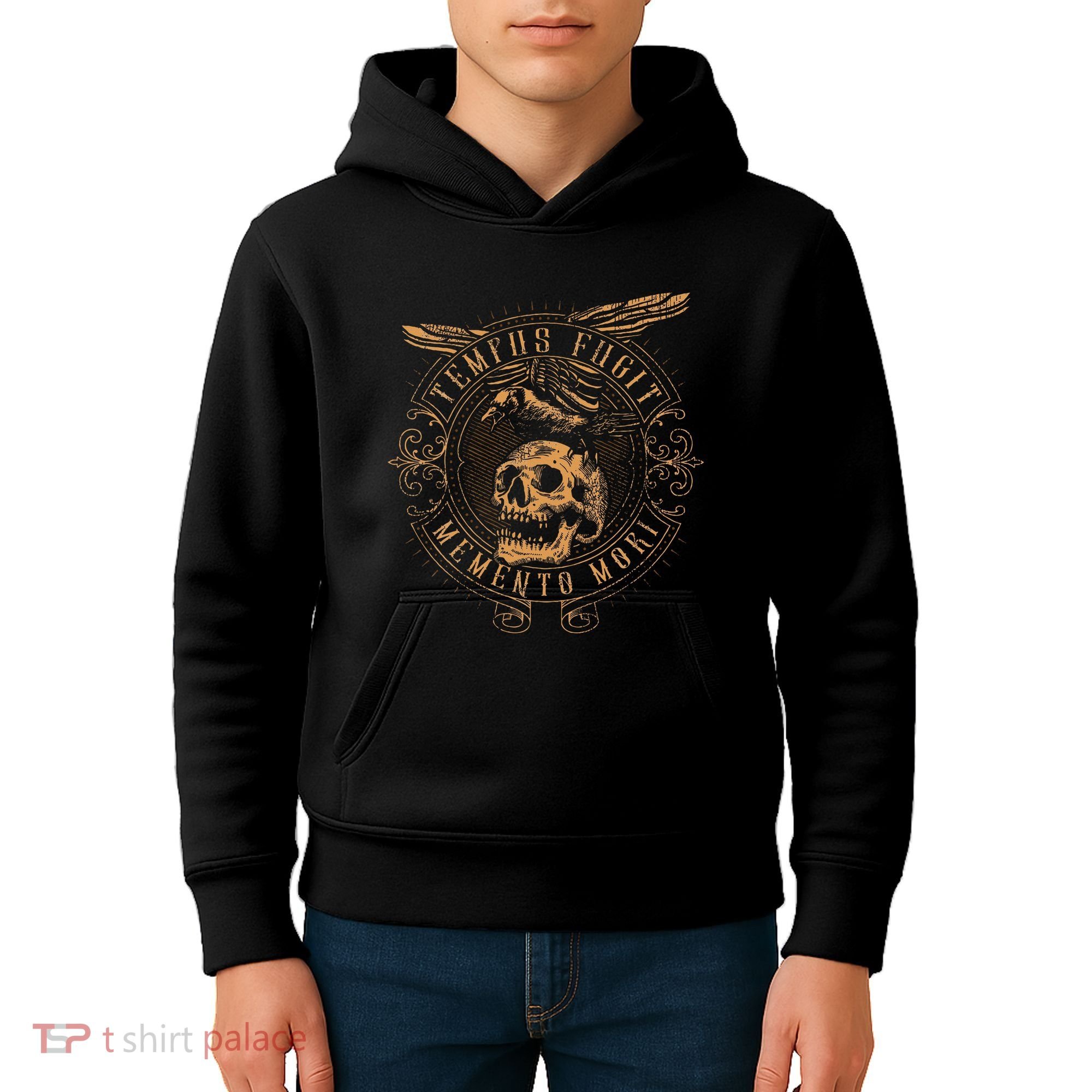 Tempus Fugit Memento Mori Latin Phrase Kids Hoodie