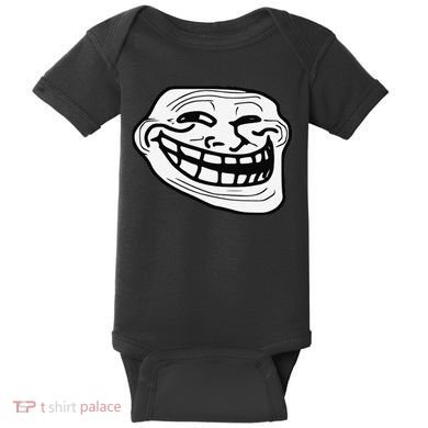 Troll Face Meme Funny Dank Meme Troll Face Baby Bodysuit