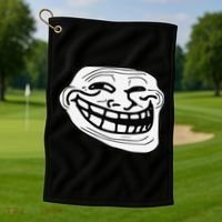 Troll Face Meme Funny Dank Meme Troll Face Golf Towel thumb 1