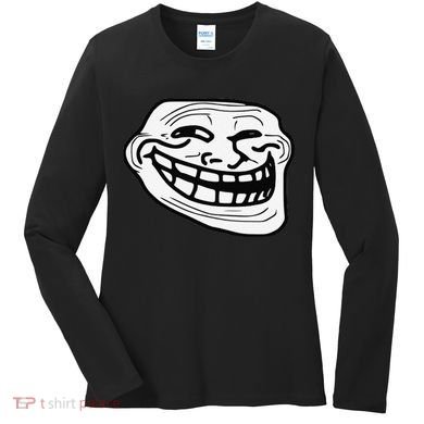 Troll Face Meme Funny Dank Meme Troll Face Women's Long Sleeve Shirt