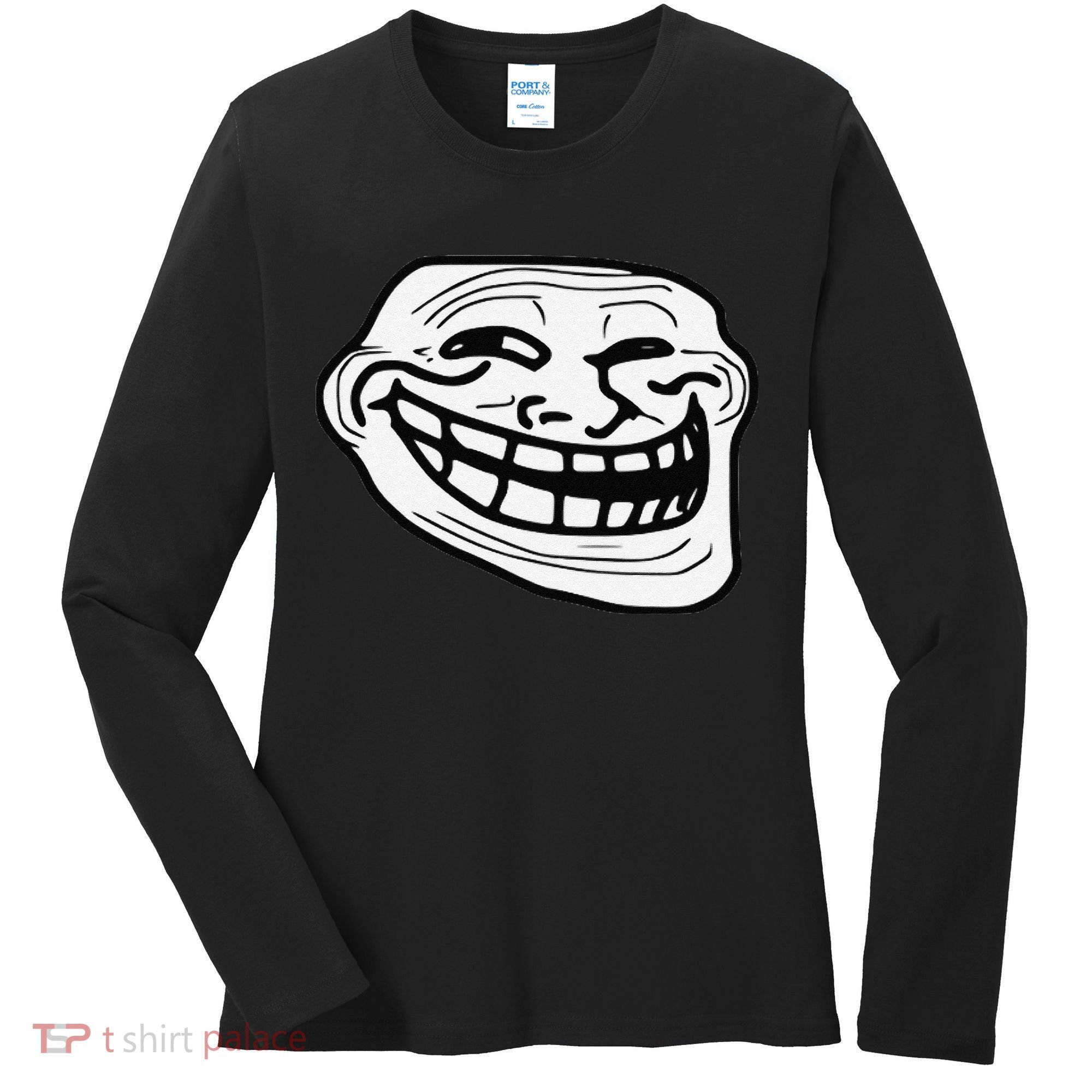 Troll Face Meme Funny Dank Meme Troll Face Women's Long Sleeve Shirt