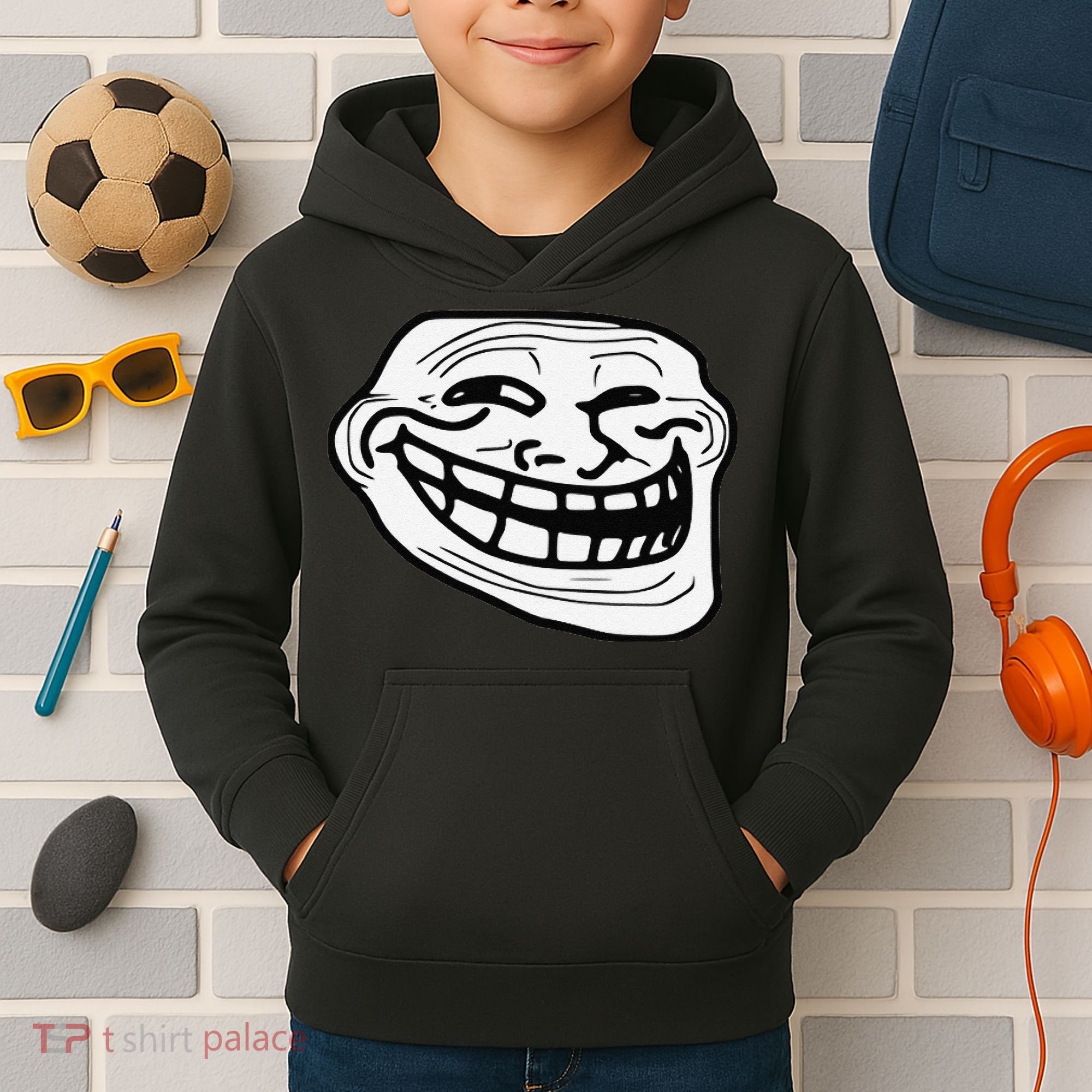 Troll Face Meme Funny Dank Meme Troll Face Kids Hoodie