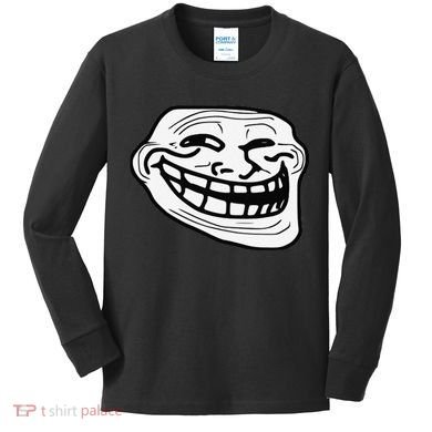 Troll Face Meme Funny Dank Meme Troll Face Kids Long Sleeve Shirt