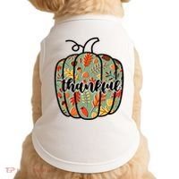 Thankful Fall Nature Pumpkin Doggie Tank thumb 0