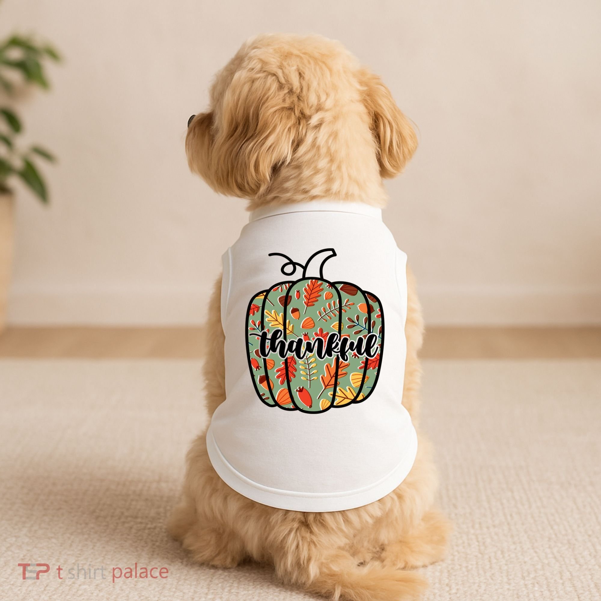 Thankful Fall Nature Pumpkin Doggie Tank