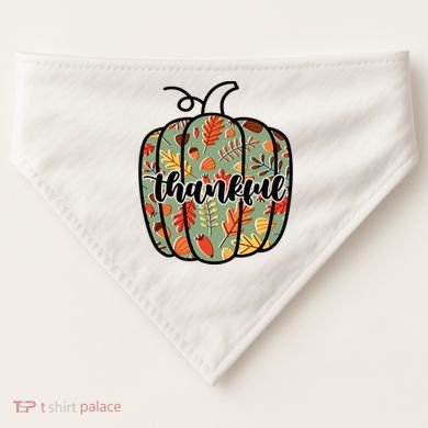 Thankful Fall Nature Pumpkin USA-Made Doggie Bandana