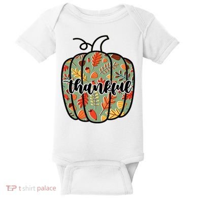 Thankful Fall Nature Pumpkin Baby Bodysuit