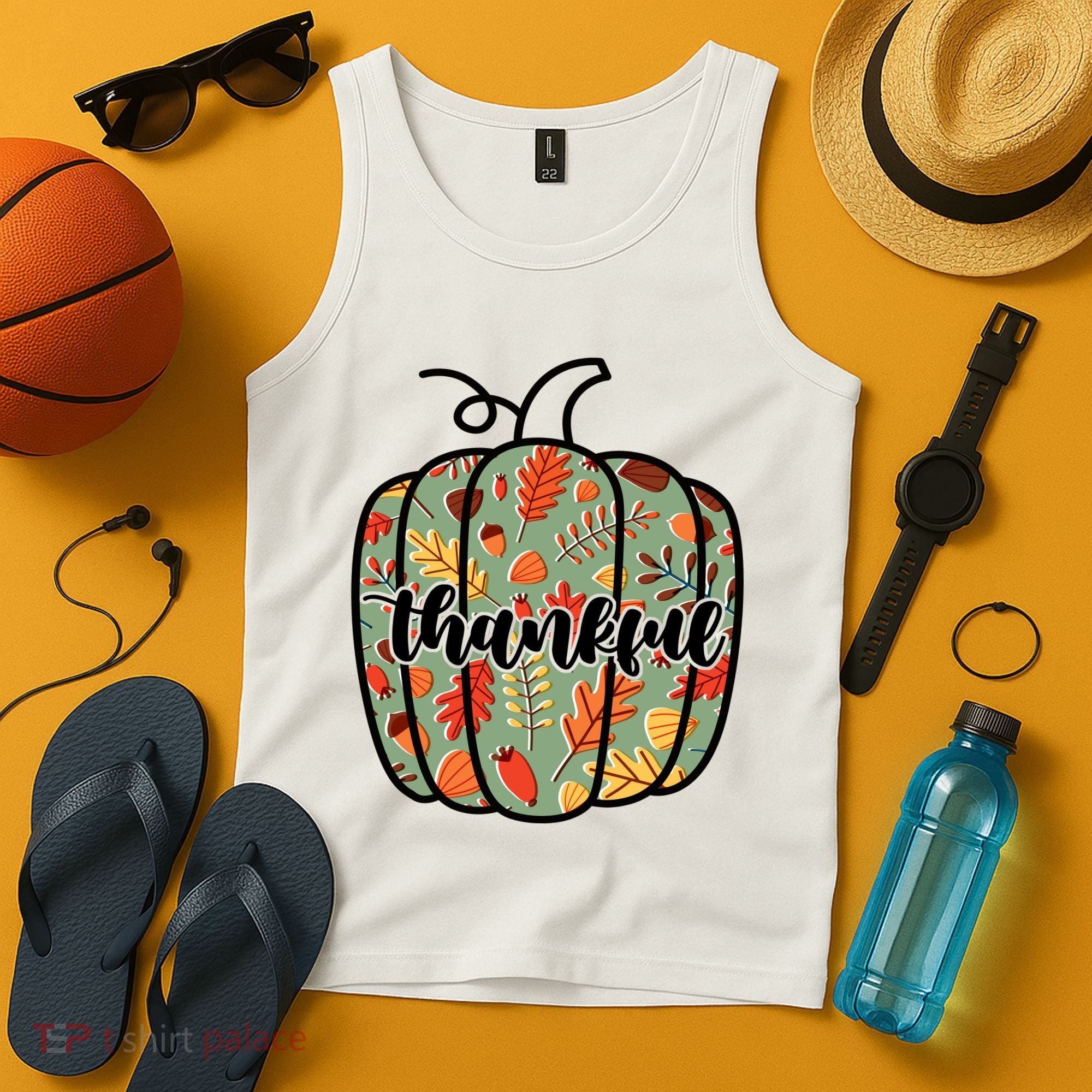 Thankful Fall Nature Pumpkin Tank Top