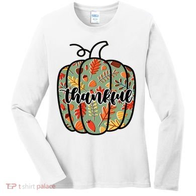 Thankful Fall Nature Pumpkin Women's Long Sleeve Shirt
