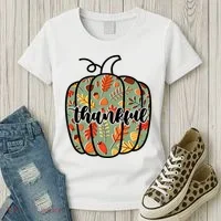 Thankful Fall Nature Pumpkin Women's T-Shirt thumb 3