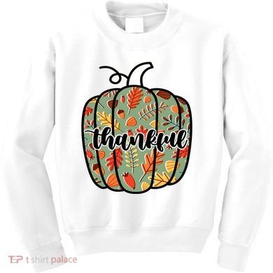 Thankful Fall Nature Pumpkin Kids Sweatshirt