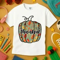 Thankful Fall Nature Pumpkin Kids T-Shirt thumb 3