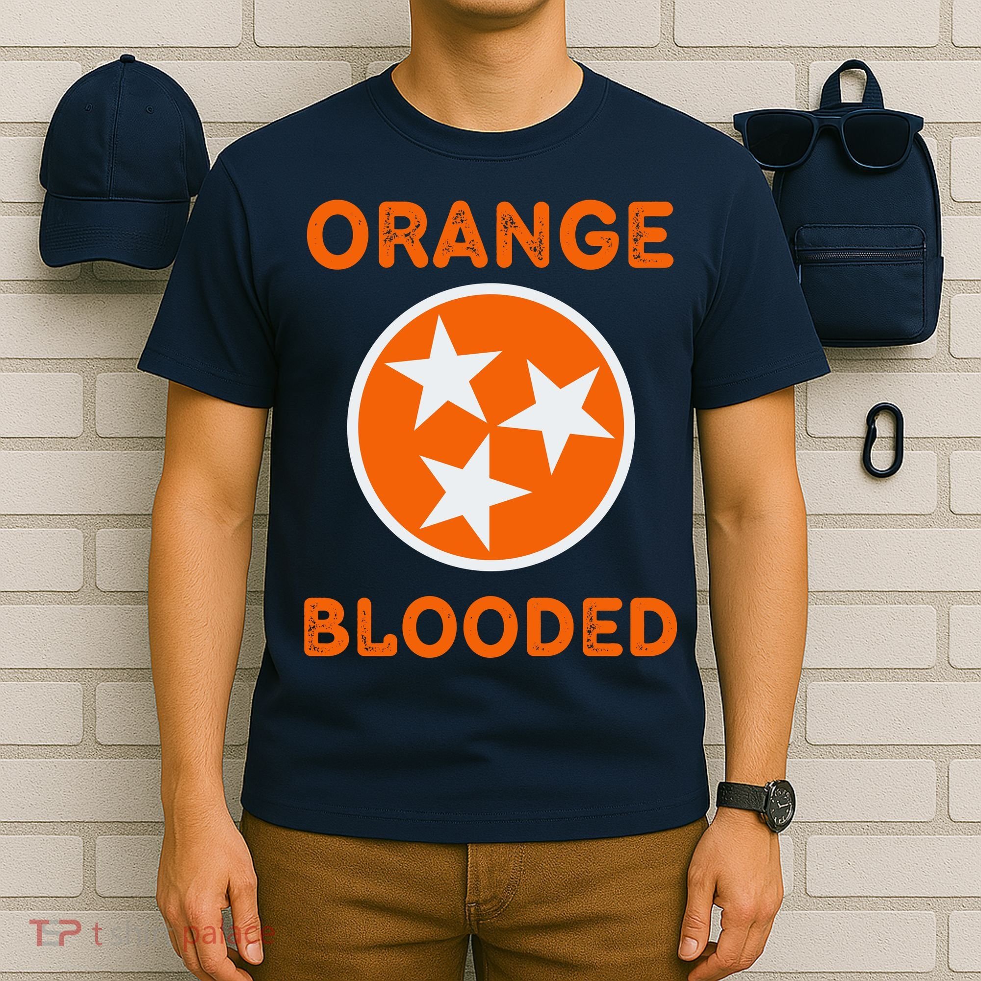 Tennessee Fan Orange Blooded Vol Sports Fan State Flag TN T-Shirt