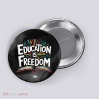 The Freedom Of Knowledge Black History Teacher Button thumb 0