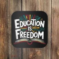 The Freedom Of Knowledge Black History Teacher Coaster thumb 0