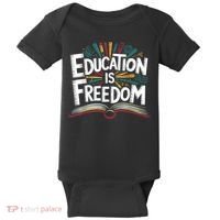 The Freedom Of Knowledge Black History Teacher Baby Bodysuit thumb 0