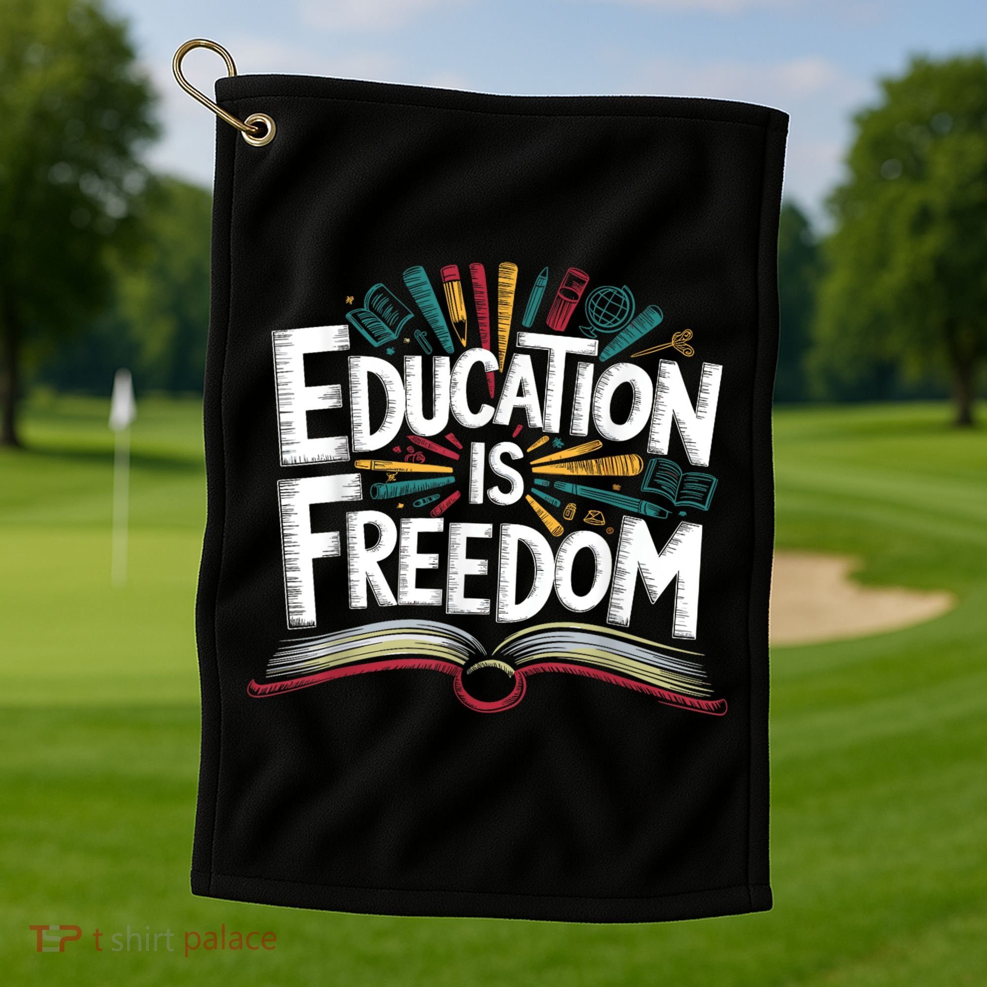 The Freedom Of Knowledge Black History Teacher Golf Towel
