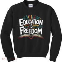 The Freedom Of Knowledge Black History Teacher Kids Sweatshirt thumb 0