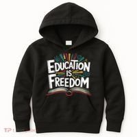 The Freedom Of Knowledge Black History Teacher Kids Hoodie thumb 0