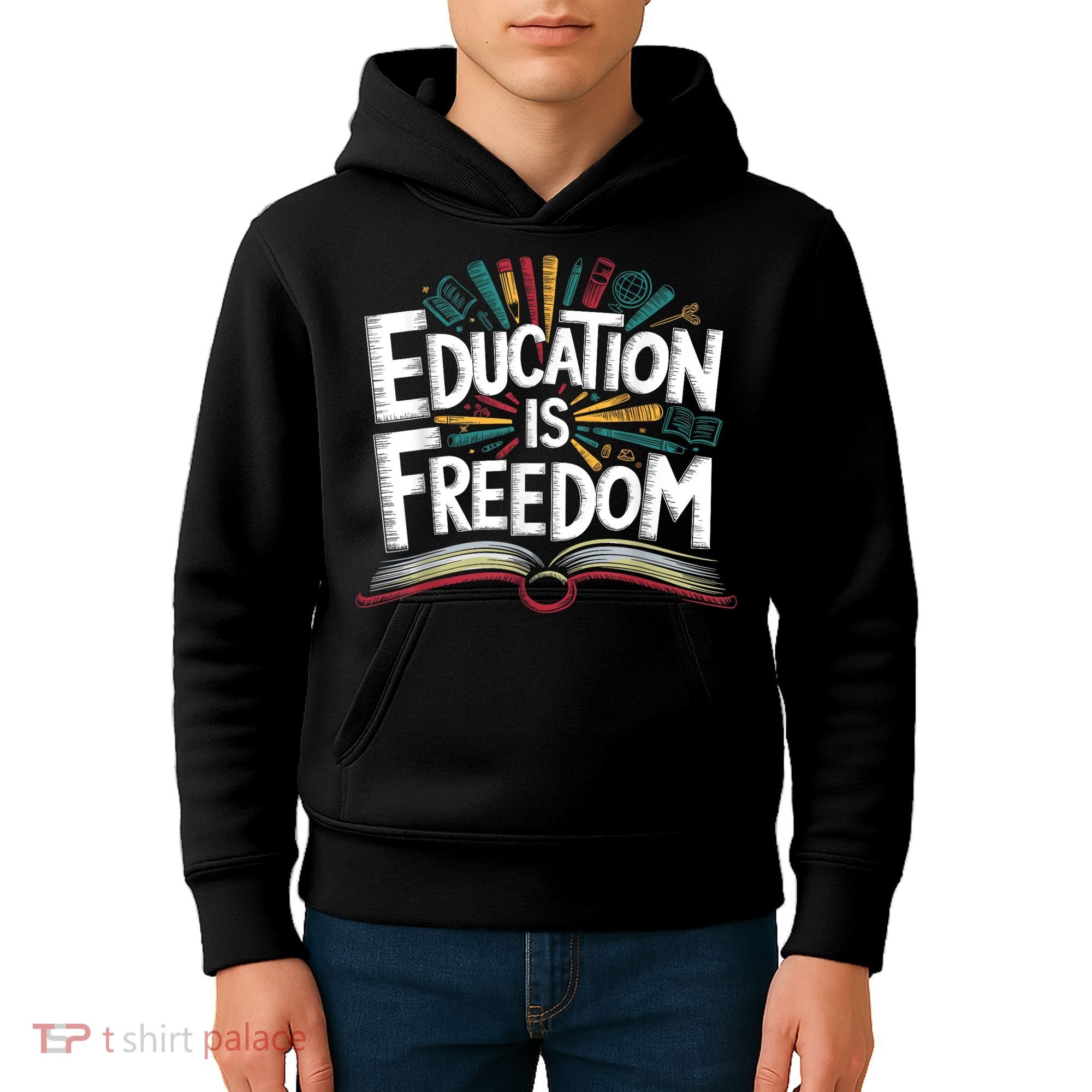 The Freedom Of Knowledge Black History Teacher Kids Hoodie