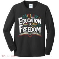 The Freedom Of Knowledge Black History Teacher Kids Long Sleeve Shirt thumb 0