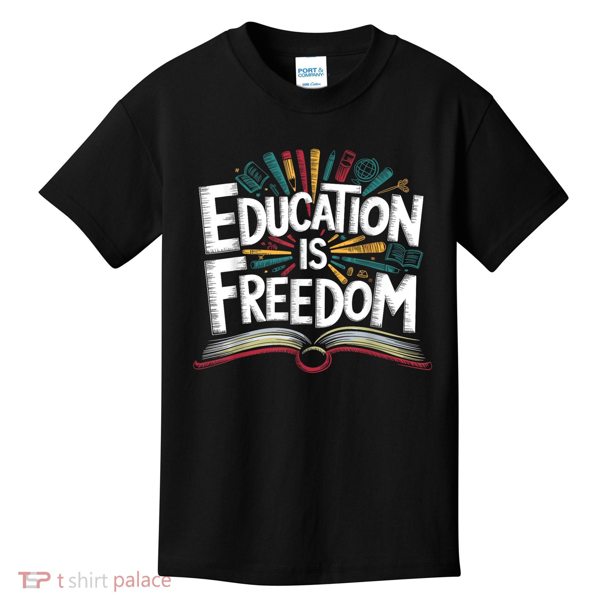 The Freedom Of Knowledge Black History Teacher Kids T-Shirt