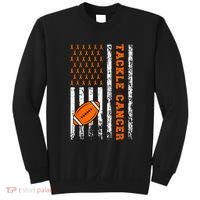 Tackle Football Orange Ribbon Leukemia Cancer Awareness Sweatshirt thumb 0