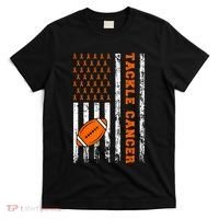 Tackle Football Orange Ribbon Leukemia Cancer Awareness T-Shirt thumb 0