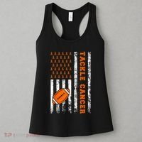 Tackle Football Orange Ribbon Leukemia Cancer Awareness Women's Tank Top thumb 3