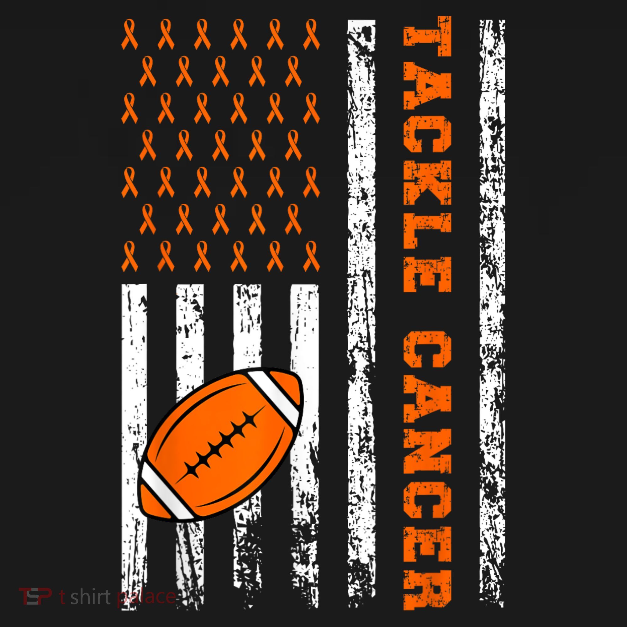 Tackle Football Orange Ribbon Leukemia Cancer Awareness Women's Tank Top