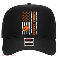 Tackle Football Orange Ribbon Leukemia Cancer Awareness Hat thumb 0