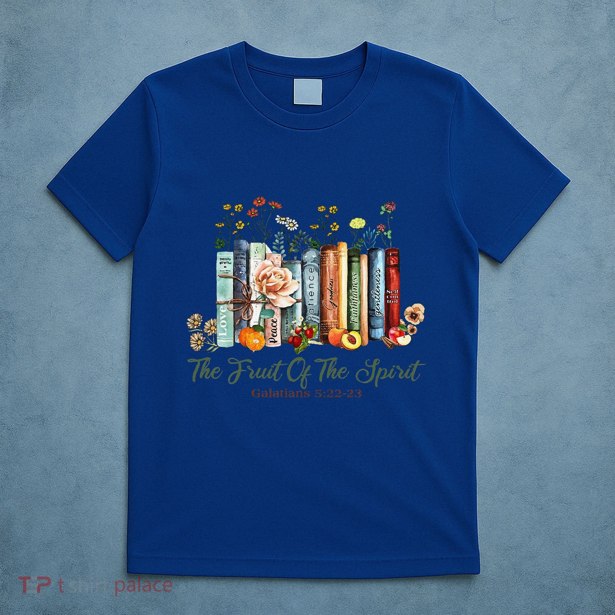 The Fruit Of The Spirit Bible Verse Floral Books Christian T-Shirt