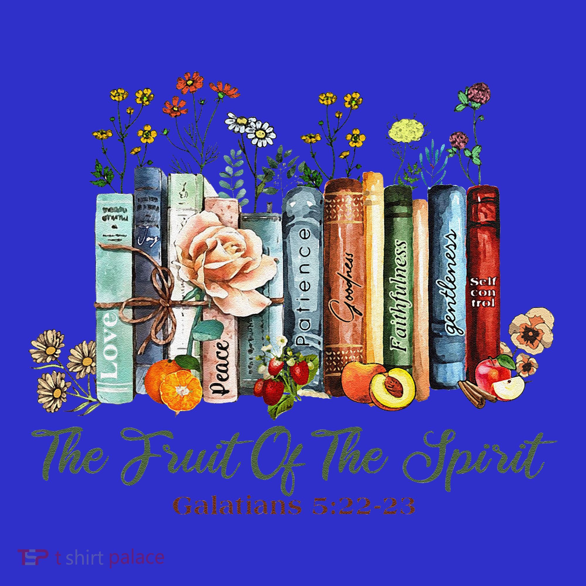 The Fruit Of The Spirit Bible Verse Floral Books Christian T-Shirt
