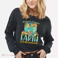 The Future Of Plant Earth Is In My Classroom Cropped Pullover Crew thumb 2
