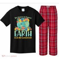 The Future Of Plant Earth Is In My Classroom Kids Plaid Pajama Set thumb 0