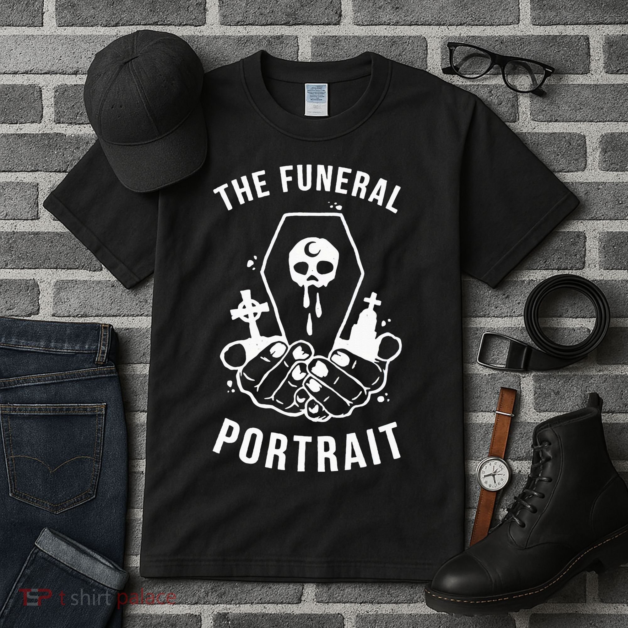The Funeral Portrait Coffin Skull Tall T-Shirt