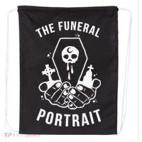 The Funeral Portrait Coffin Skull Drawstring Bag thumb 0