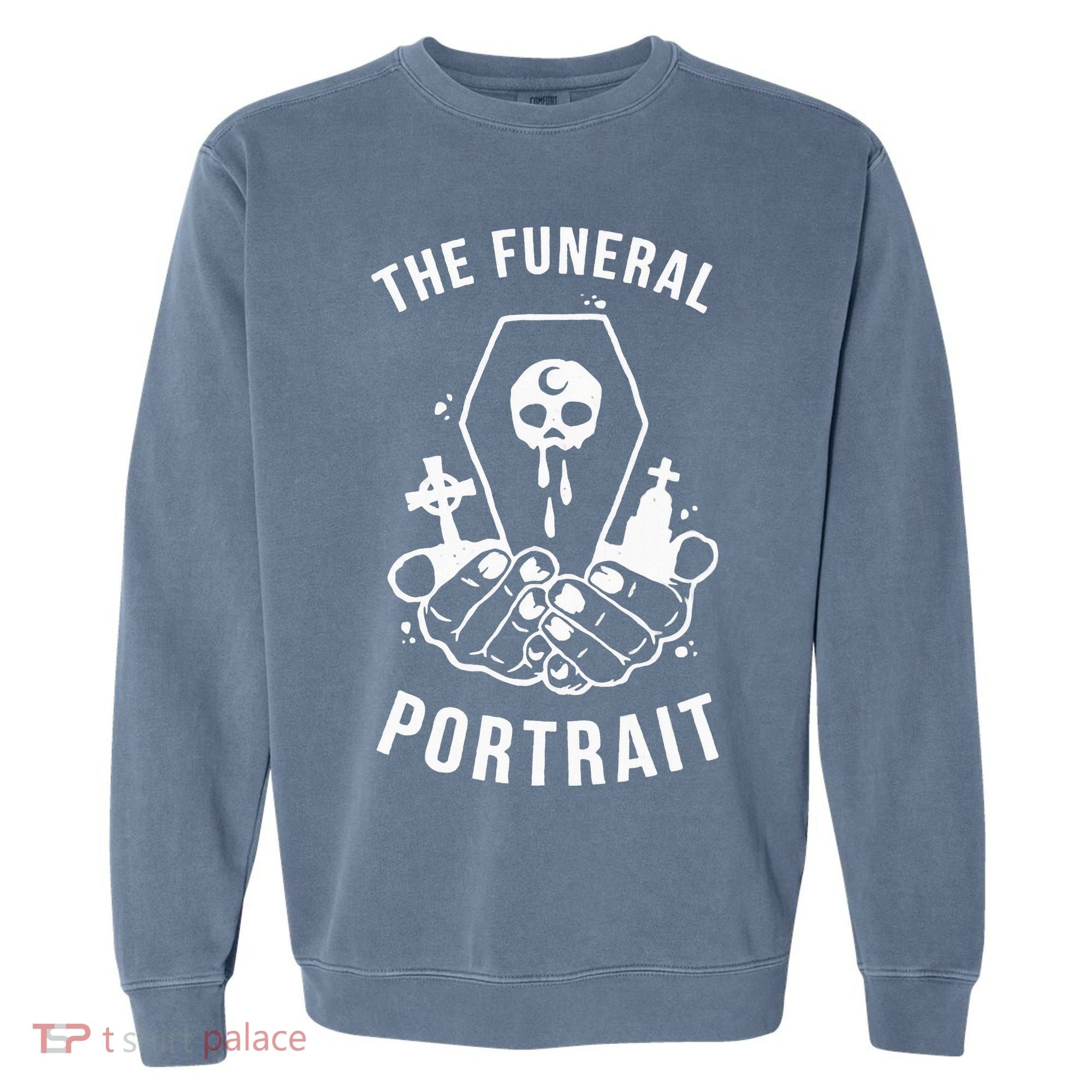 The Funeral Portrait Coffin Skull Garment-Dyed Sweatshirt