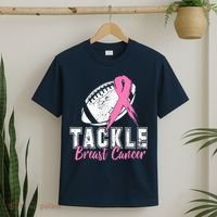 Tackle Football Pink Ribbon Breast Cancer Awareness T-Shirt thumb 2