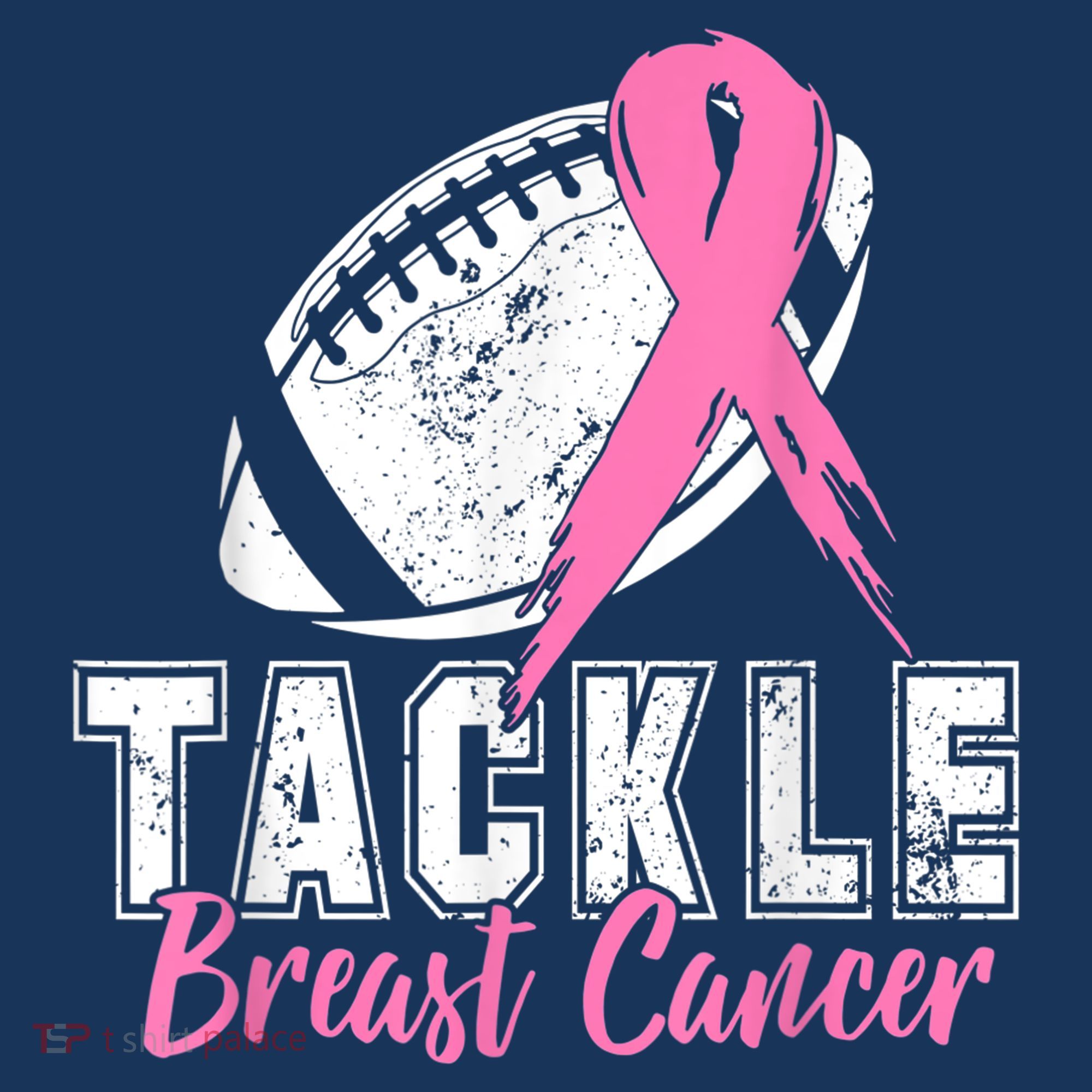 Tackle Football Pink Ribbon Breast Cancer Awareness Women's Hoodie
