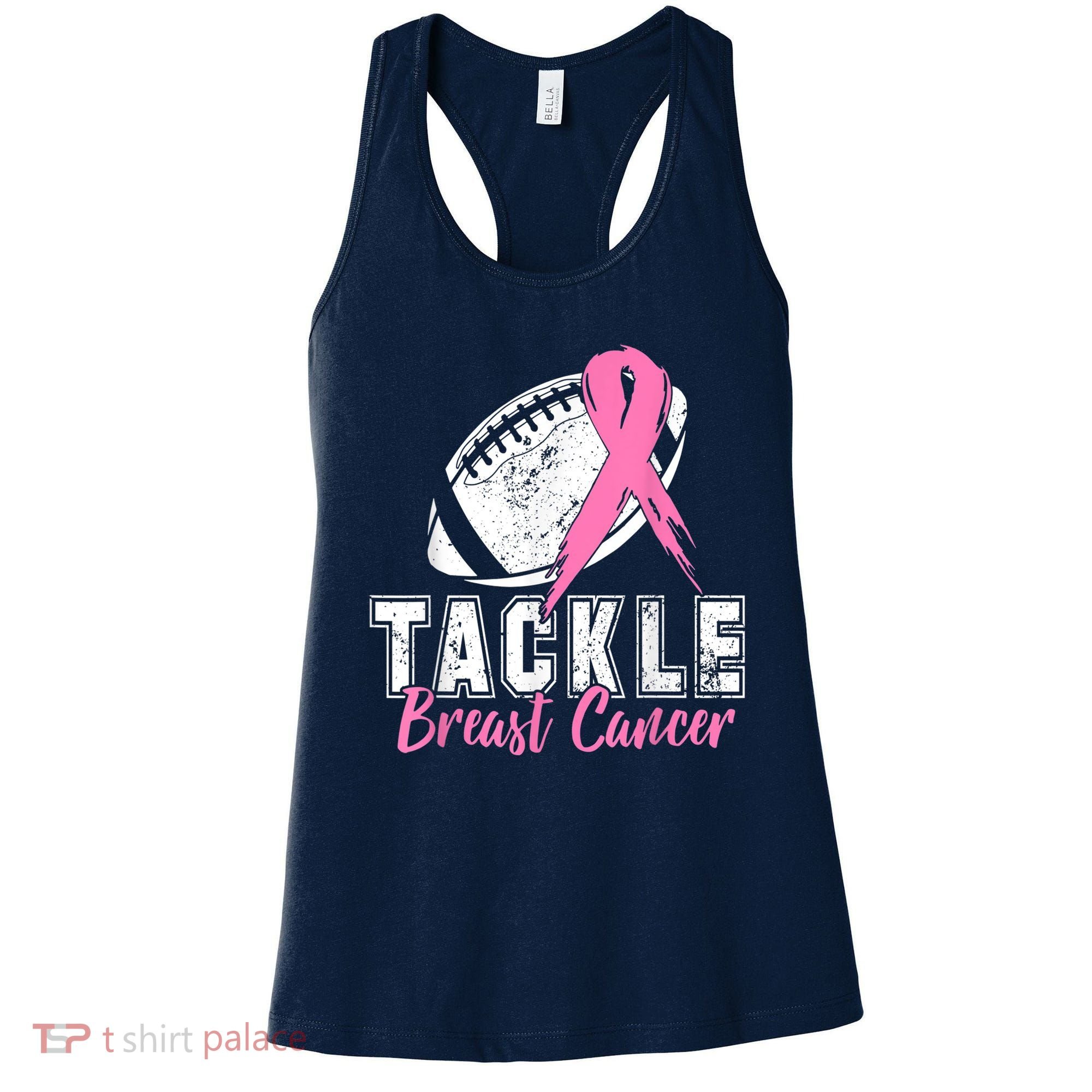 Tackle Football Pink Ribbon Breast Cancer Awareness Women's Tank Top