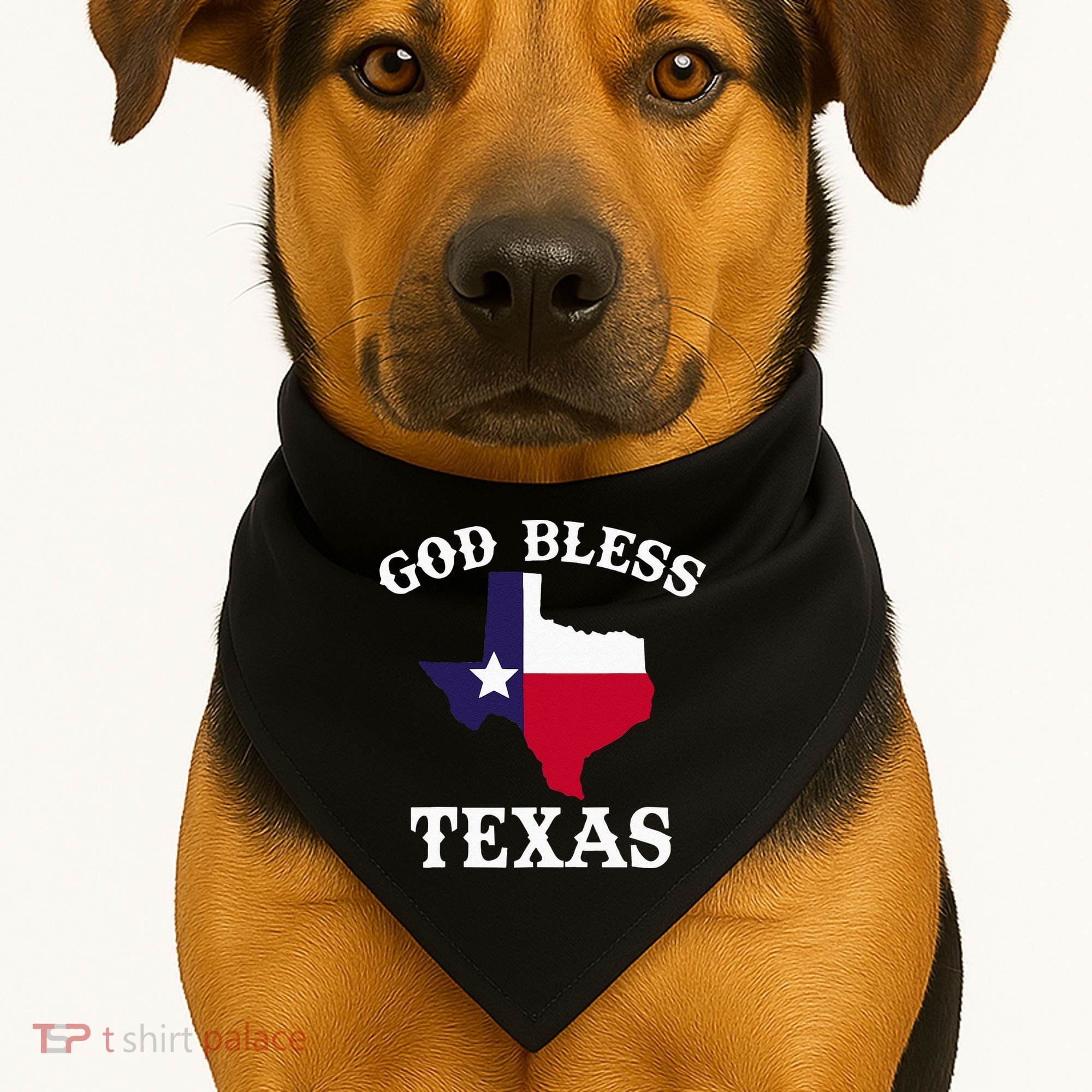 Texas Flag Patriotic Texan Pride God Bless Texas USA-Made Doggie Bandana