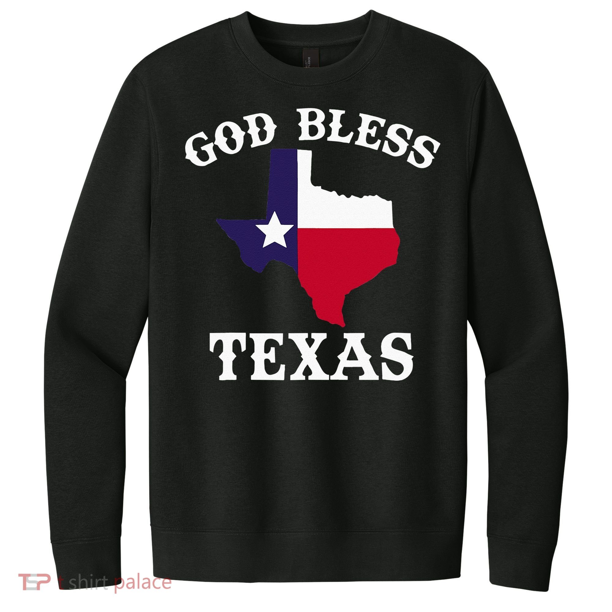 Texas Flag Patriotic Texan Pride God Bless Texas V.I.T. Fleece Crew Sweatshirt