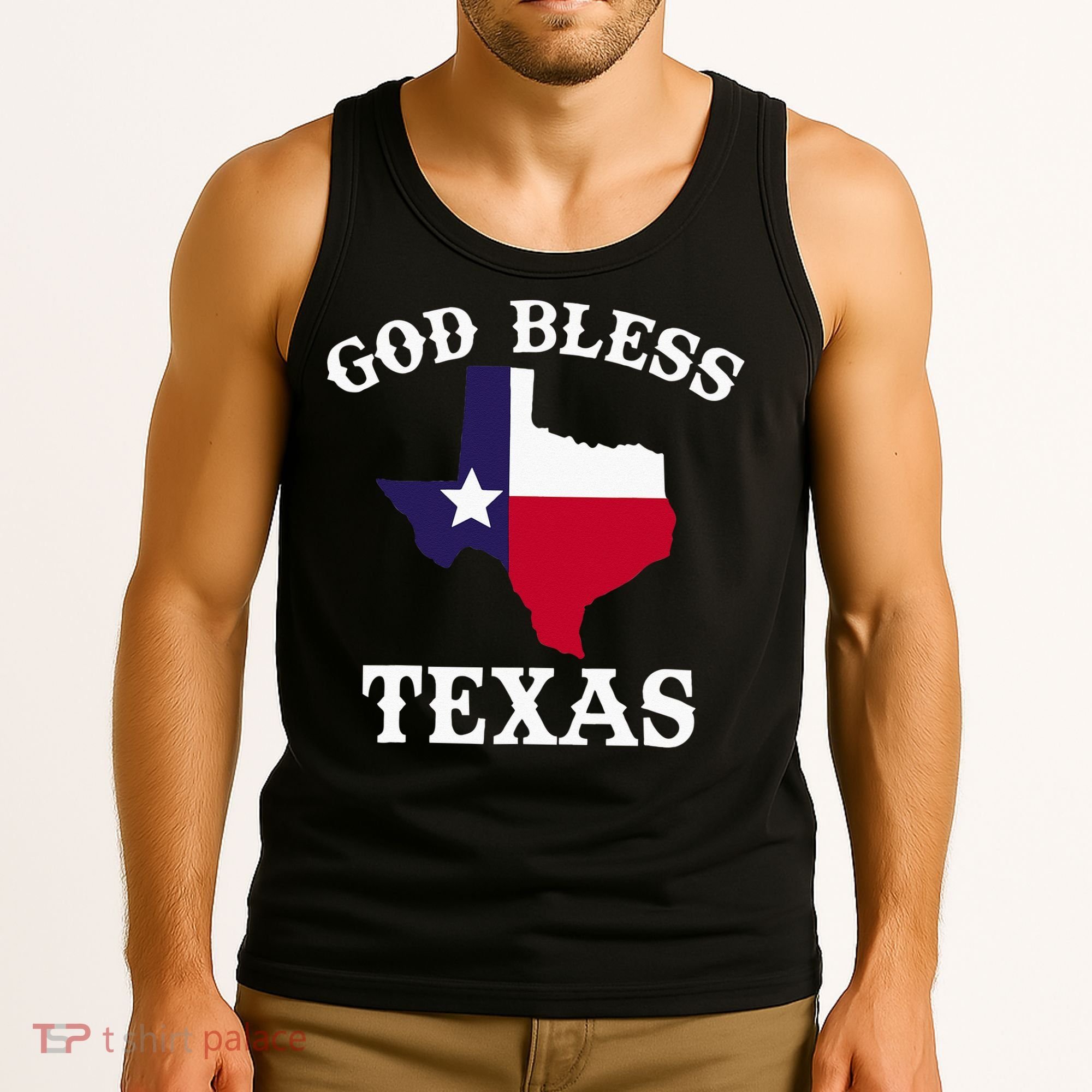 Texas Flag Patriotic Texan Pride God Bless Texas Tank Top