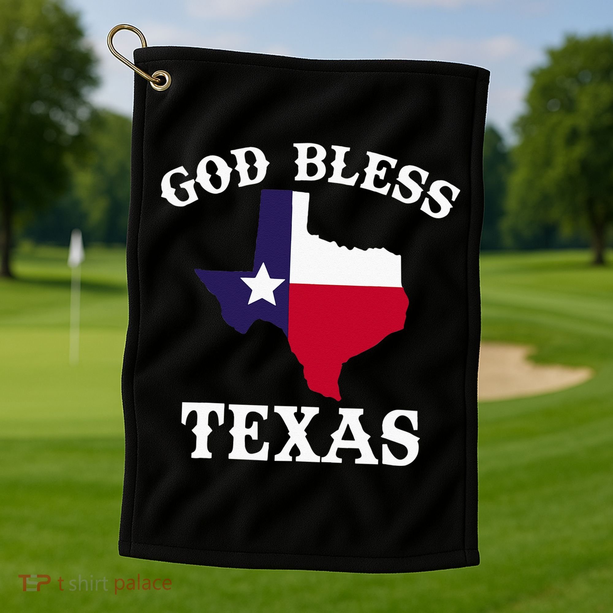 Texas Flag Patriotic Texan Pride God Bless Texas Golf Towel