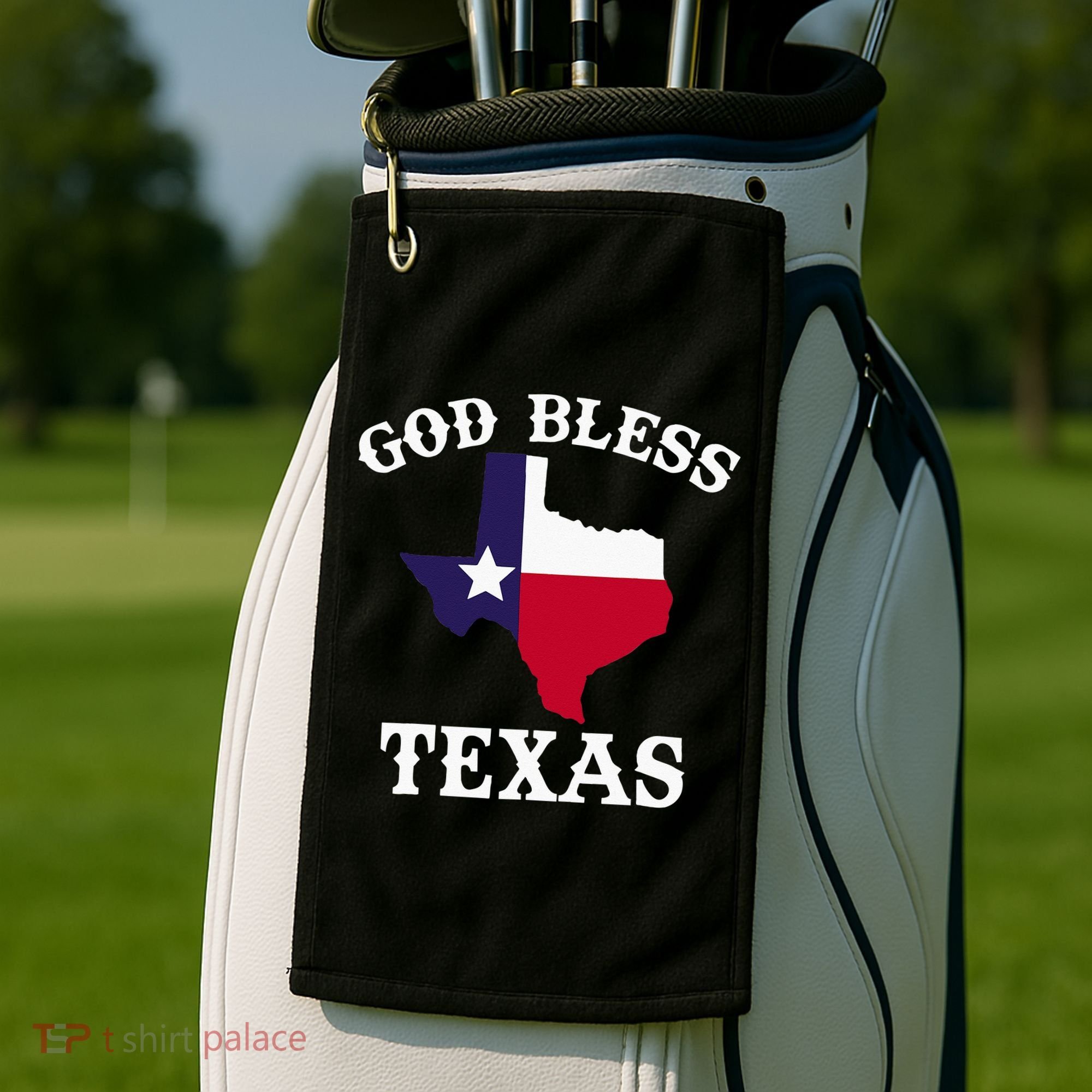 Texas Flag Patriotic Texan Pride God Bless Texas Golf Towel