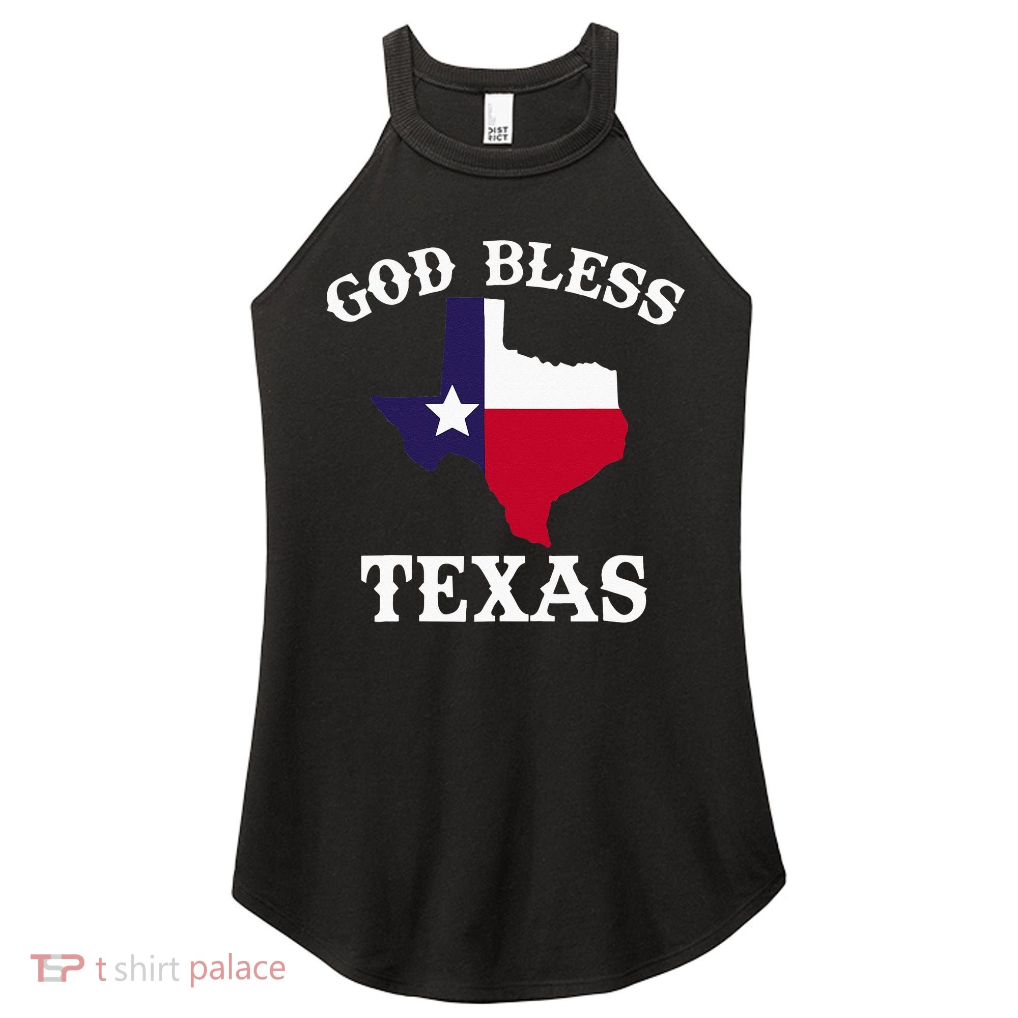 Texas Flag Patriotic Texan Pride God Bless Texas Women's Perfect Tri Rocker Tank