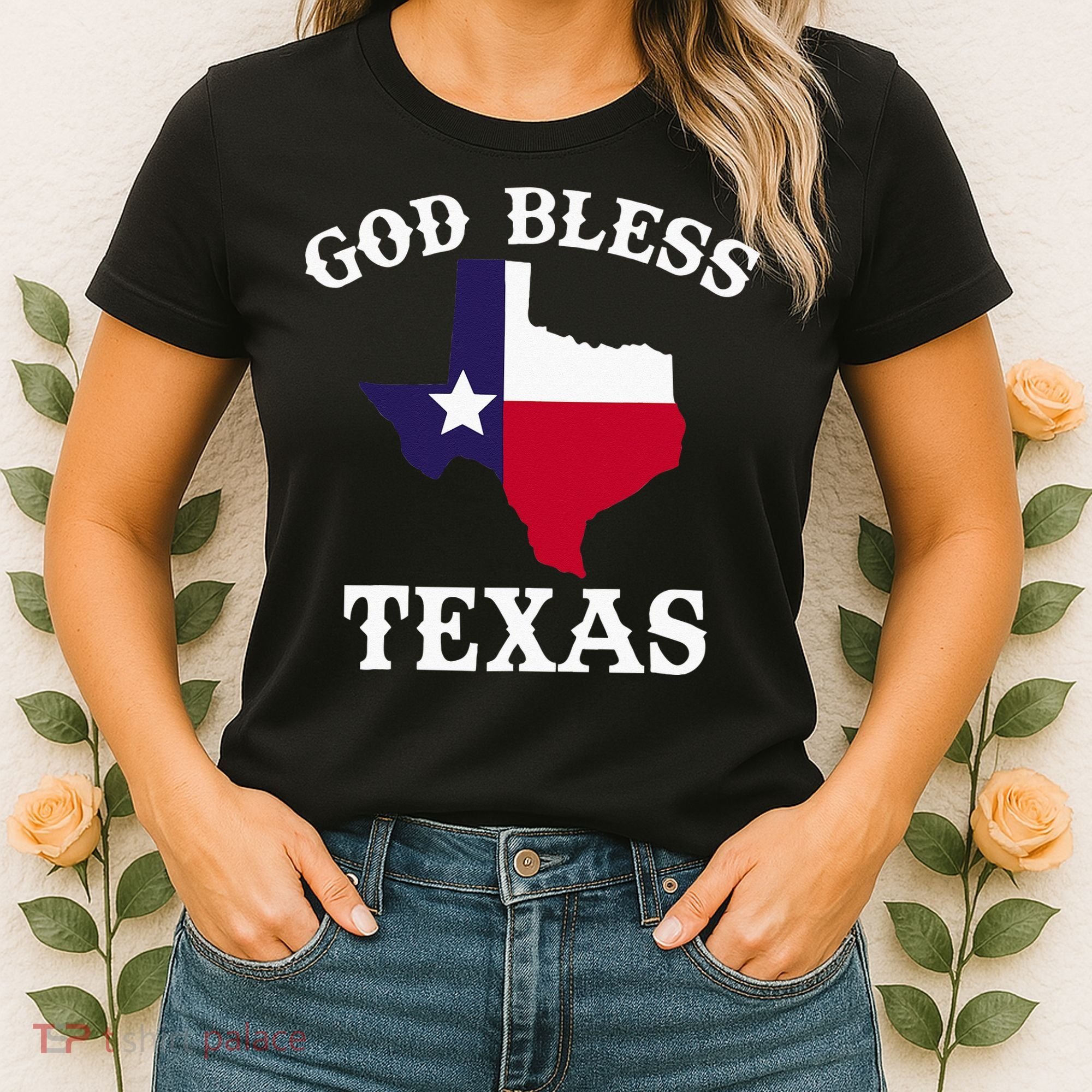 Texas Flag Patriotic Texan Pride God Bless Texas Women's T-Shirt