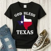 Texas Flag Patriotic Texan Pride God Bless Texas Women's T-Shirt thumb 3